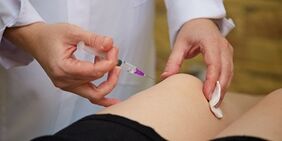 Hyaluronic acid injections into the knee joint