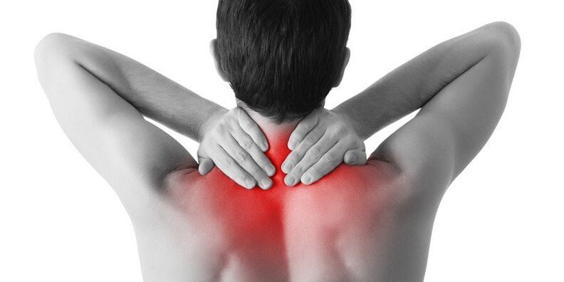 Pain in the shoulder blades caused by muscle inflammation
